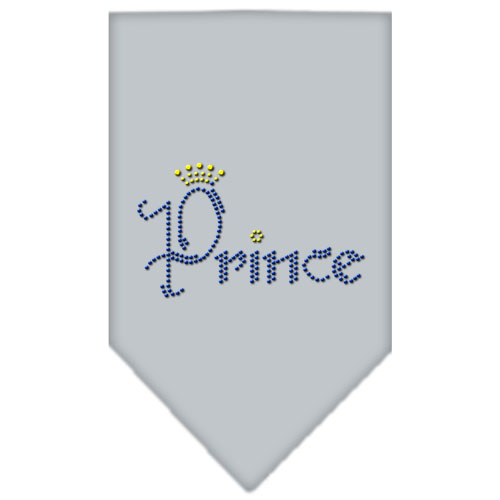 Prince Rhinestone Bandana Grey Small
